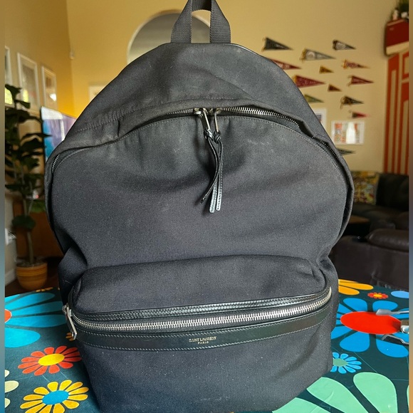 SAINT LAURENT PARIS CITY BLACK BACKPACK - Picture 1 of 16